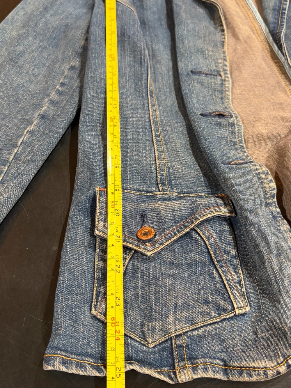 Levi Tailored Denim Jacket Women's Jacket in Faded Blue Large Classic - Picture 14 of 16